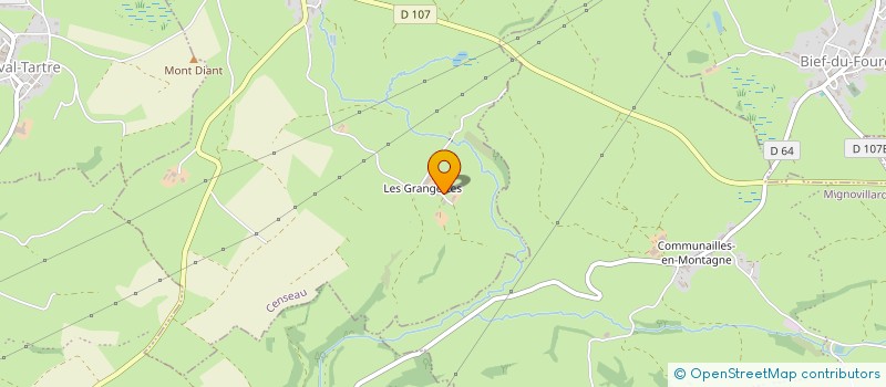 localisation de l'entreprise EXPLOITATION AGRICOLE A RESPONSABILITE LIMITEE DES GRANGETTES à CENSEAU