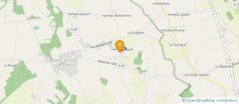 localisation de l'entreprise EXPLOITATION AGRICOLE A RESPONSABILITE LIMITEE DU HAMEAU PIQUET  SAINT-JACQUES-DE-NEHOU