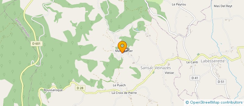 localisation de l'entreprise EXPLOITATION AGRICOLE A RESPONSABILITE LIMITEE DU MASGRANIER à SANSAC-VEINAZES