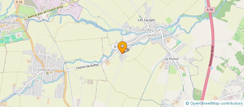 localisation de l'entreprise EXPLOITATION AGRICOLE A RESPONSABILITE LIMITEE DU RONDEAU  RUFFEY-SUR-SEILLE