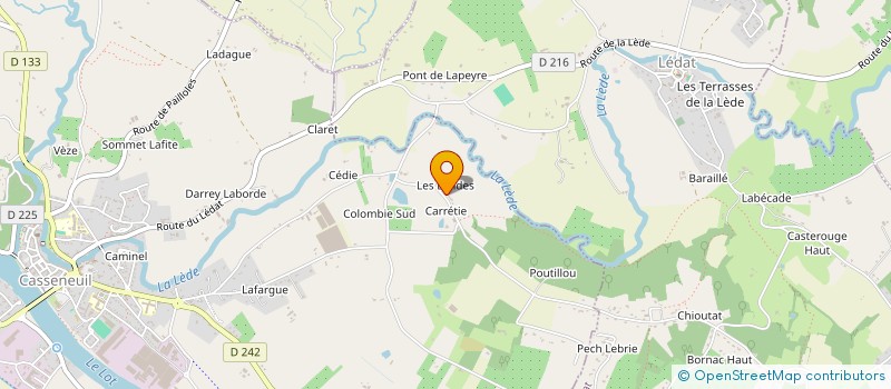 localisation de l'entreprise EXPLOITATION AGRICOLE A RESPONSABILITE LIMITEE DU SAINDROUX à CASSENEUIL