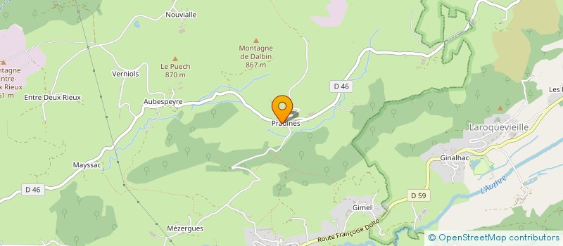 localisation de l'entreprise EXPLOITATION AGRICOLE A RESPONSABILITE LIMITEE DUCLAUX à MARMANHAC