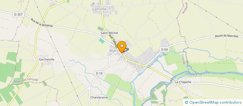 localisation de l'entreprise EXPLOITATION AGRICOLE A RESPONSABILITE LIMITEE LA FERME DE CHARMEVIE à RANVILLE-BREUILLAUD