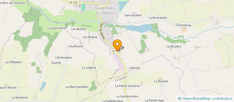 localisation de l'entreprise EXPLOITATION AGRICOLE A RESPONSABILITE LIMITEE LA MAISON NEUVE à FOUGEROLLES-DU-PLESSIS