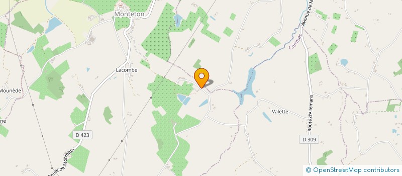 localisation de l'entreprise EXPLOITATION AGRICOLE A RESPONSABILITE LIMITEE LA MASSANE à MONTETON