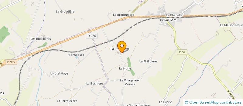 localisation de l'entreprise EXPLOITATION AGRICOLE A RESPONSABILITE LIMITEE LA PREVOTIERE à BELVAL