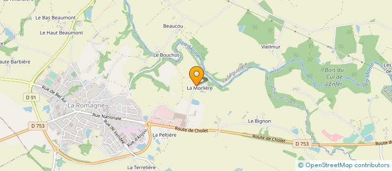 localisation de l'entreprise EXPLOITATION AGRICOLE A RESPONSABILITE LIMITEE LA RENUSSIERE à LA ROMAGNE