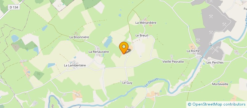 localisation de l'entreprise EXPLOITATION AGRICOLE A RESPONSABILITE LIMITEE LA TRAMBLAIS à LA PEYRATTE