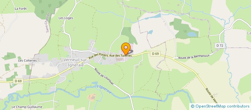 localisation de l'entreprise EXPLOITATION AGRICOLE A RESPONSABILITE LIMITEE LE GRAND IGNERAIE à VERNEUIL-SUR-IGNERAIE