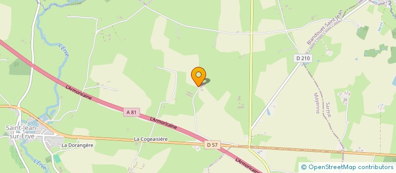 localisation de l'entreprise EXPLOITATION AGRICOLE A RESPONSABILITE LIMITEE LE GRAND PELOYE  BLANDOUET-SAINT JEAN