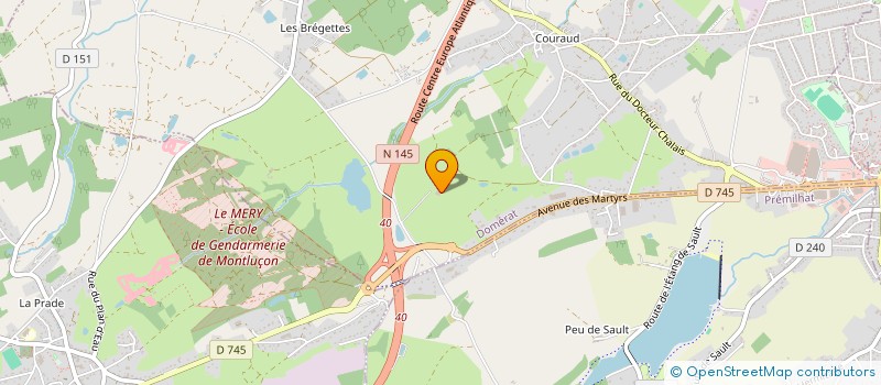 localisation de l'entreprise EXPLOITATION AGRICOLE A RESPONSABILITE LIMITEE LES FERRANDES à DOMERAT