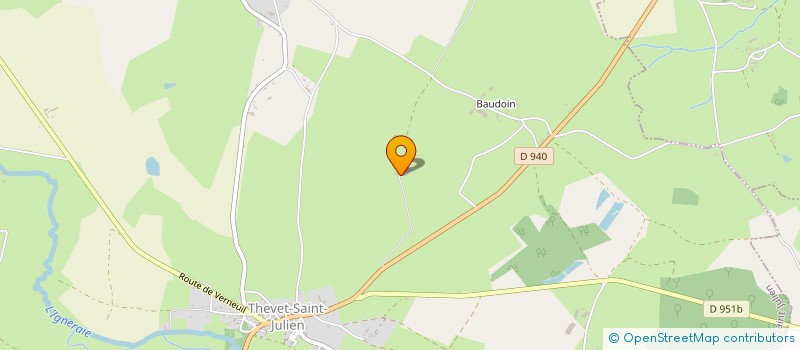 localisation de l'entreprise EXPLOITATION AGRICOLE A RESPONSABILITE LIMITEE LES ROBINS à THEVET-SAINT-JULIEN
