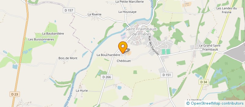 localisation de l'entreprise EXPLOITATION AGRICOLE A RESPONSABILITE LIMITEE LES TREMBLES à SAINT-FRAIMBAULT-DE-PRIERES
