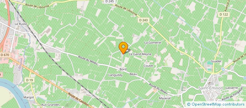 localisation de l'entreprise EXPLOITATION AGRICOLE A RESPONSABILITE LIMITEE PERSEVERO à SAINT-EMILION