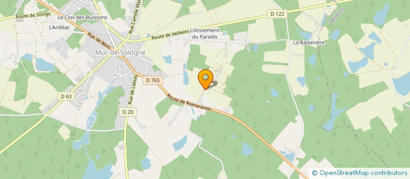 localisation de l'entreprise EXPLOITATION AGRICOLE A RESPONSABILITE LIMITEE POULAS  MUR-DE-SOLOGNE