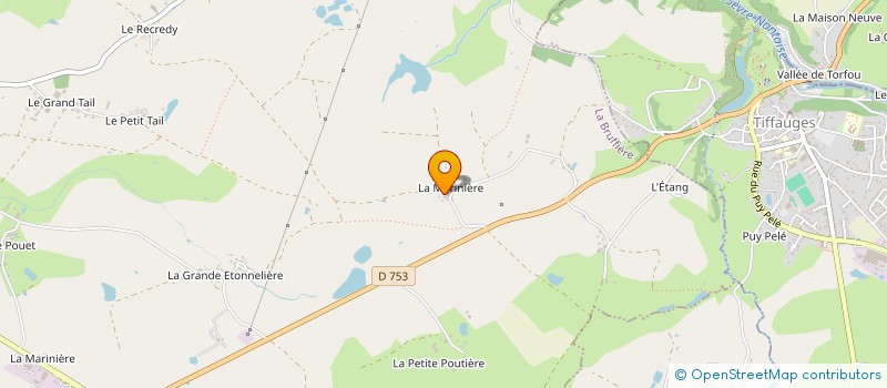 localisation de l'entreprise EXPLOITATION AGRICOLE A RESPONSABILITE LIMITEE SOFADE à LA BRUFFIERE