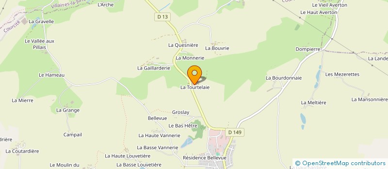 localisation de l'entreprise EXPLOITATION AGRICOLE A RESPONSABILITE LIMITEE TOURTELAIE à COURCITE