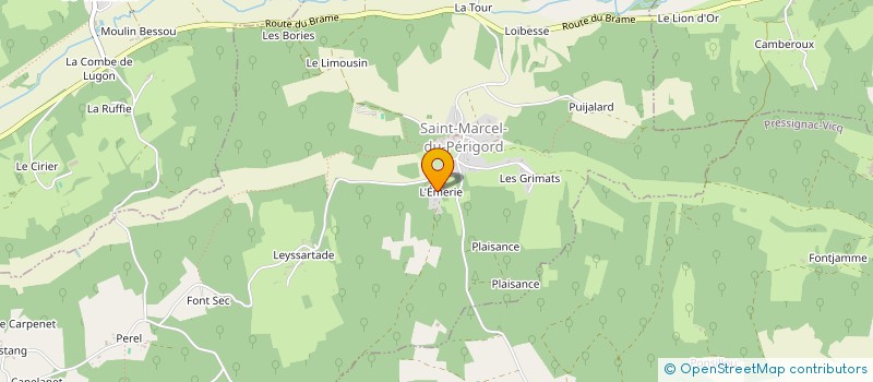 localisation de l'entreprise EXPLOITATION FORESTIERE CRUVEILLER à ST-MARCEL PERIGORD
