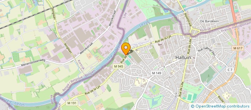 localisation de l'entreprise EXPLOITATION FORESTIERE VERVISCH SA à HALLUIN