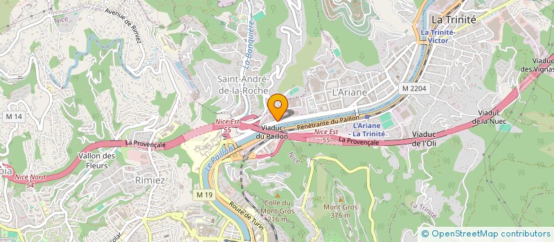 localisation de l'entreprise EXPORT TRAVAUX DU SUD à NICE