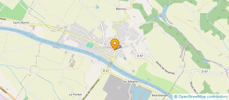 localisation de l'entreprise EXPRESSION ART DANS ESPACE THEATRAL  VILLEBRUMIER