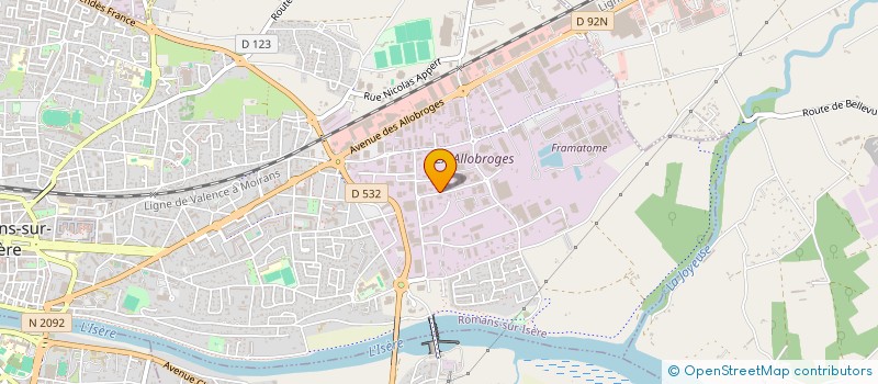 localisation de l'entreprise EYMIN ISOLATION à ROMANS-SUR-ISERE