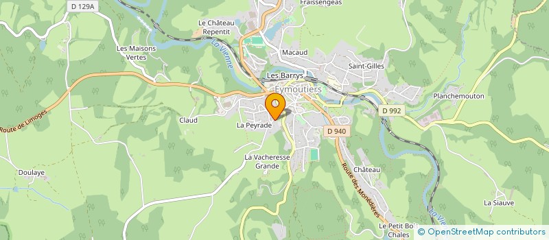 localisation de l'entreprise EYMOUTIERS AMBULANCES à EYMOUTIERS