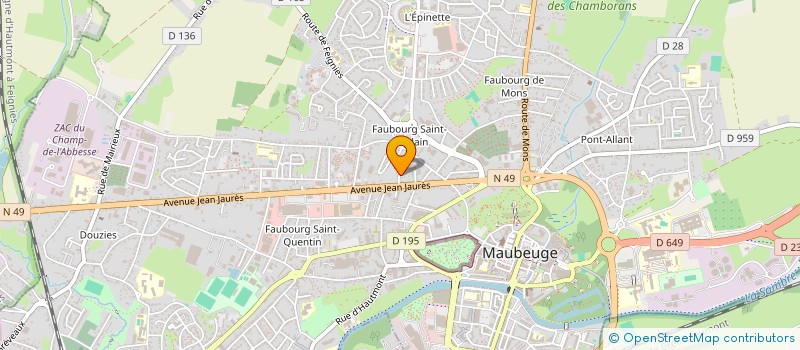 localisation de l'entreprise EZNI INVEST  MAUBEUGE