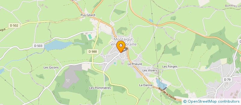 localisation de l'entreprise F.A.B.  MONTAIGUT-EN-COMBRAILLE