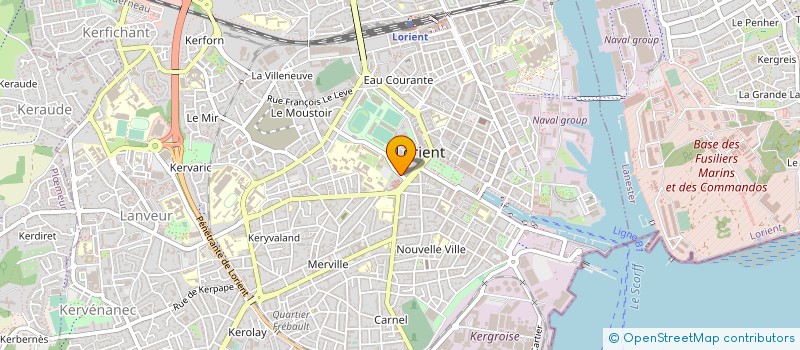 localisation de l'entreprise F.C LORIENT BRETAGNE SUD à LORIENT