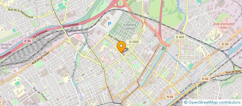 localisation de l'entreprise F.C. MULHOUSE SECTION TENNIS DE TABLE  MULHOUSE