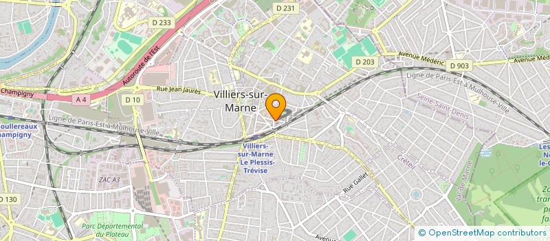 localisation de l'entreprise F.C.V. FUMISTERIE CHAUFFAGE VENTILATION  VILLIERS-SUR-MARNE