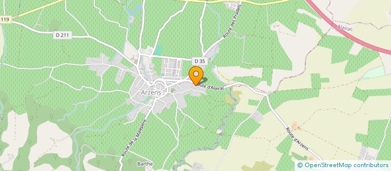 localisation de l'entreprise F.E.B.  ARZENS