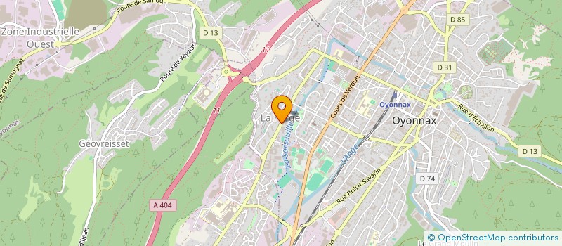localisation de l'entreprise F ET M à OYONNAX