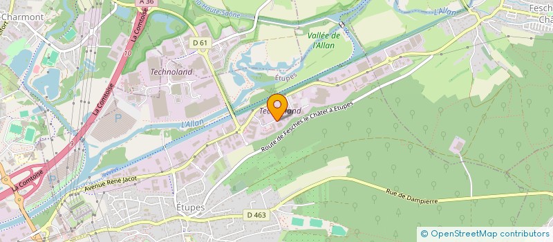 localisation de l'entreprise F.G.H.  ETUPES