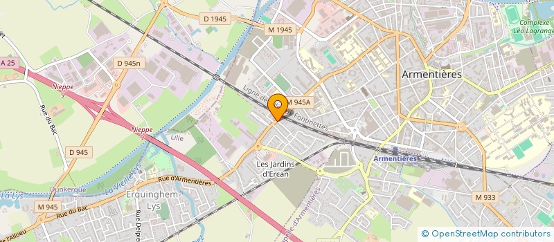 localisation de l'entreprise F'J COIFFURE  ERQUINGHEM-LYS