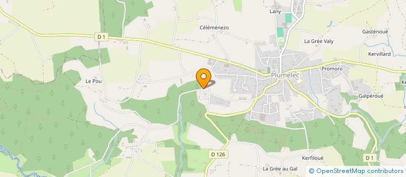 localisation de l'entreprise F.L.H.  PLUMELEC