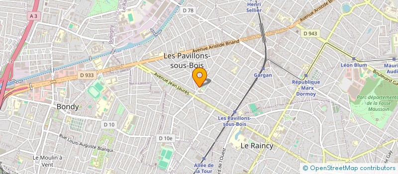 localisation de l'entreprise F.M.  LES PAVILLONS-SOUS-BOIS