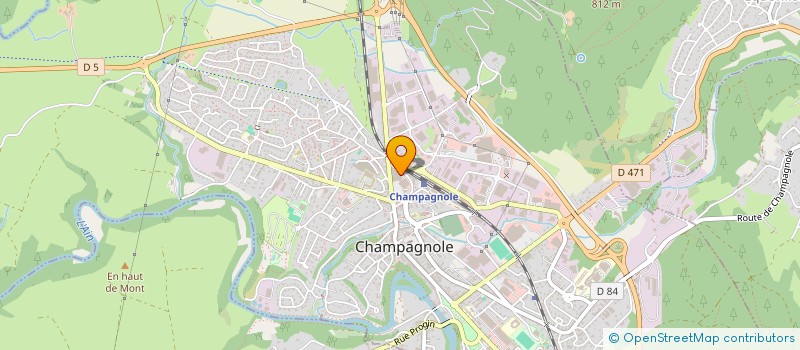 localisation de l'entreprise F.P.C.IMMO.  CHAMPAGNOLE