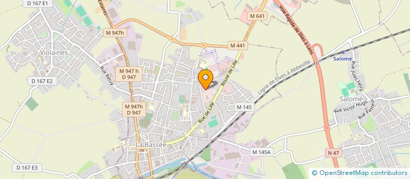 localisation de l'entreprise F.R. GRANDES CUISINES  LA BASSEE