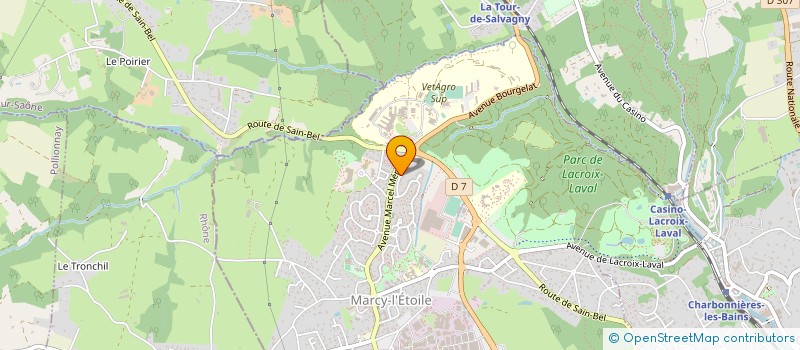 localisation de l'entreprise F.S.D.B.  MARCY-L'ETOILE