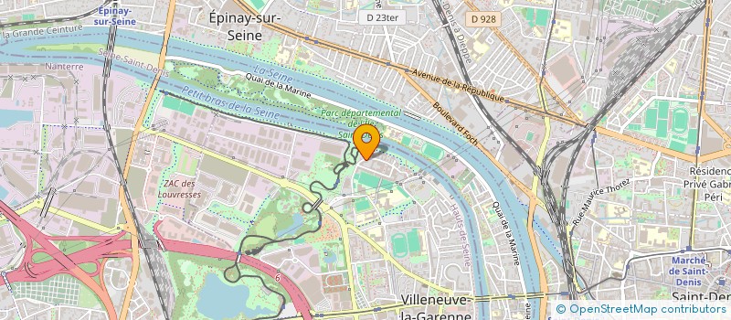 localisation de l'entreprise F.S. DIFFUSION à VILLENEUVE-LA-GARENNE