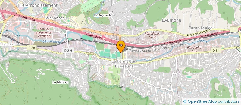 localisation de l'entreprise F2A  LA PENNE-SUR-HUVEAUNE