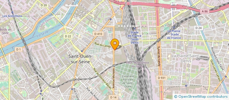 localisation de l'entreprise F2A CONSTRUCTION à SAINT-OUEN-SUR-SEINE
