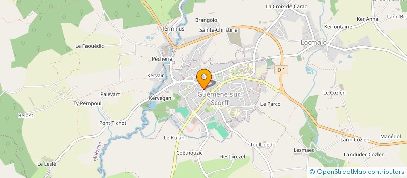 localisation de l'entreprise F2B  GUEMENE-SUR-SCORFF