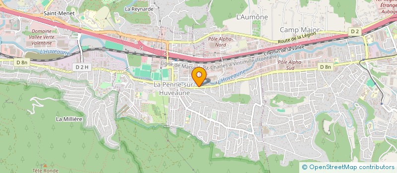 localisation de l'entreprise F2J BATIMENT  LA PENNE-SUR-HUVEAUNE