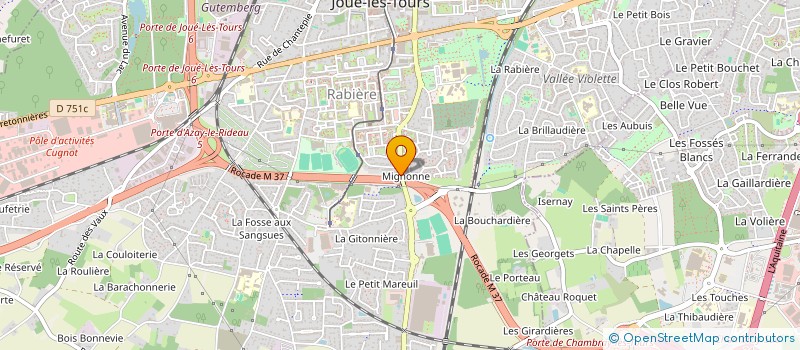 localisation de l'entreprise FA CARRELAGES à JOUE-LES-TOURS