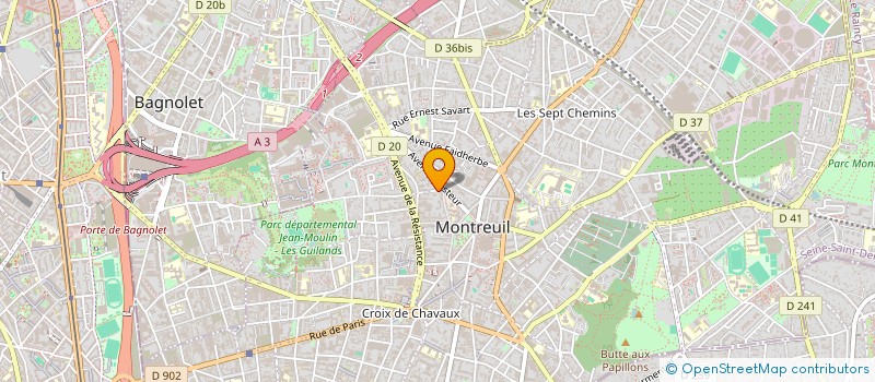 localisation de l'entreprise FABR ETUD MOULE METALLIQ INDUS à MONTREUIL