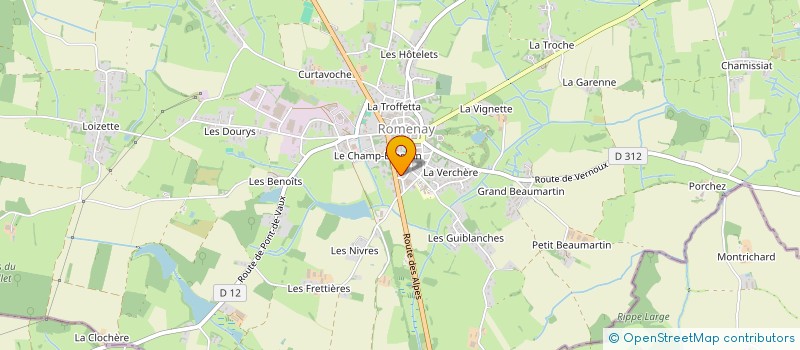 localisation de l'entreprise FABRICE NAVOISEAU SARL à ROMENAY