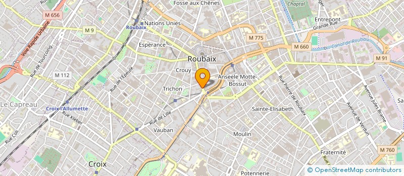 localisation de l'entreprise FACONNAGE ROLAND VAN MEENEN à ROUBAIX